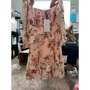 EXLURA Womens Floral Ruffle Summer Dress Sundress